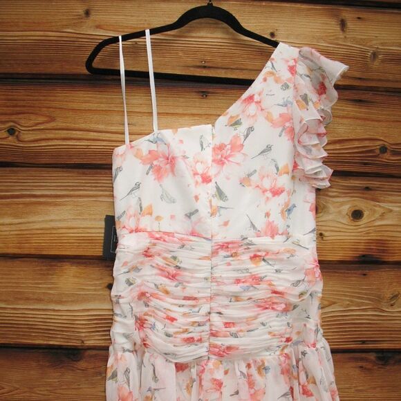 Mac Duggal 55810 Womens Floral Ruffle One Shoulder Gown Dress - Picture 12 of 16